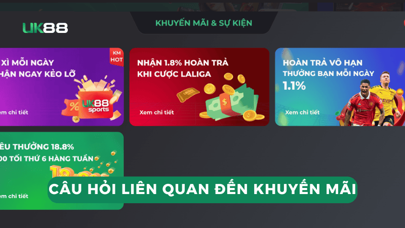 Câu hỏi về khuyến mãi thường gặp tại UK88