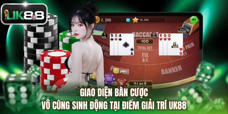 Giao diện bàn cược vô cùng sinh động tại điểm giải trí UK88