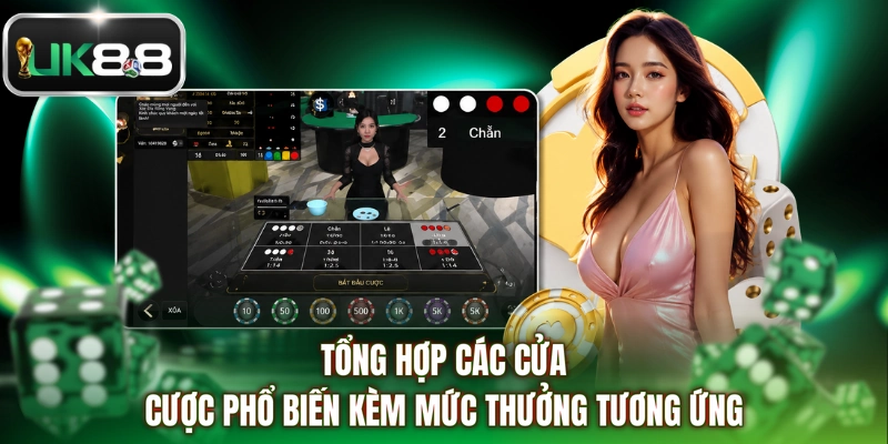 Tổng hợp các cửa cược phổ biến kèm mức thưởng tương ứng